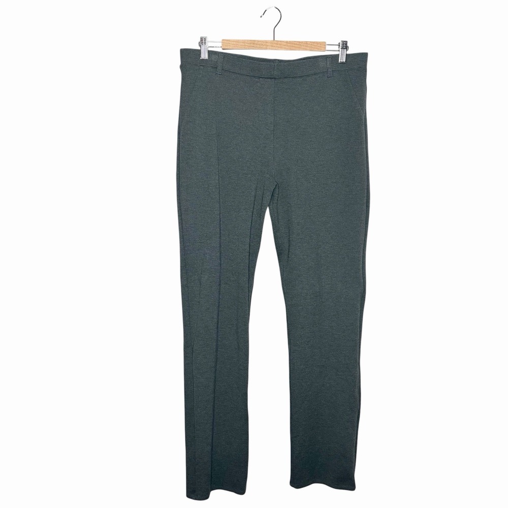 Quince Ultra Stretch Ponte Straight Leg Pants Charcoal Womens XL Career Office